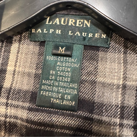 Ralph Lauren Womens Button Down Plaid Shirt Size M Black & White - Picture 8 of 8